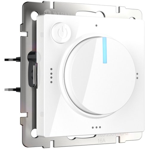 Терморегулятор механический с датчиком без рамки Werkel 0С +50С белый глянцевый картинка